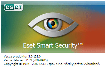 ESET Smart Security - úvodní obrazovka