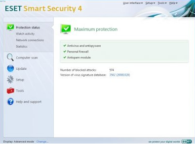 Eset Smart Security 4 - náhled obrazovky