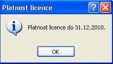 Platnost licence do...