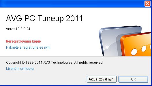 Registrace AVG PC Tuneup