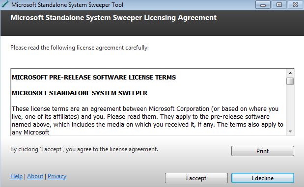 MS System Sweeper - licencni ujednani
