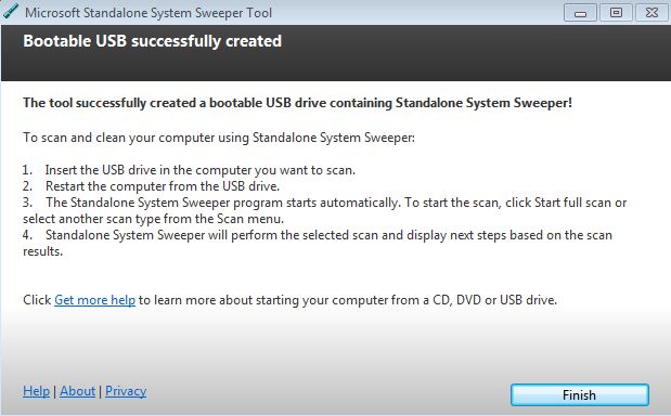 MS System Sweeper - ukonceni programu
