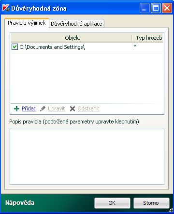 Kaspersky vyjimky