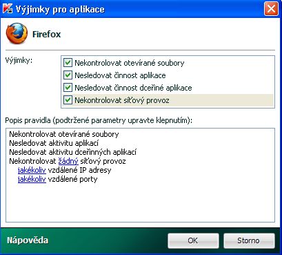 Kaspersky vyjimky