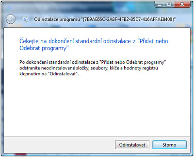 TU - neodebral program odinstalátorem