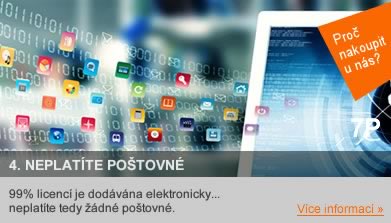 99 procent licencí je dodávána zdarma elektronicky...  neplatíte tedy žádné poštovné.