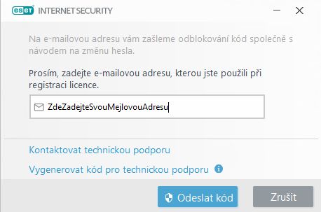 Heslo do nastaveni antiviru