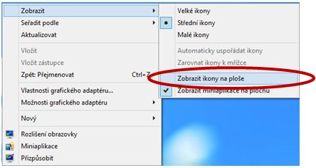 Zobrazit ikony na ploše