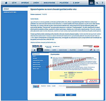 Česká spořitelna - chybná platba