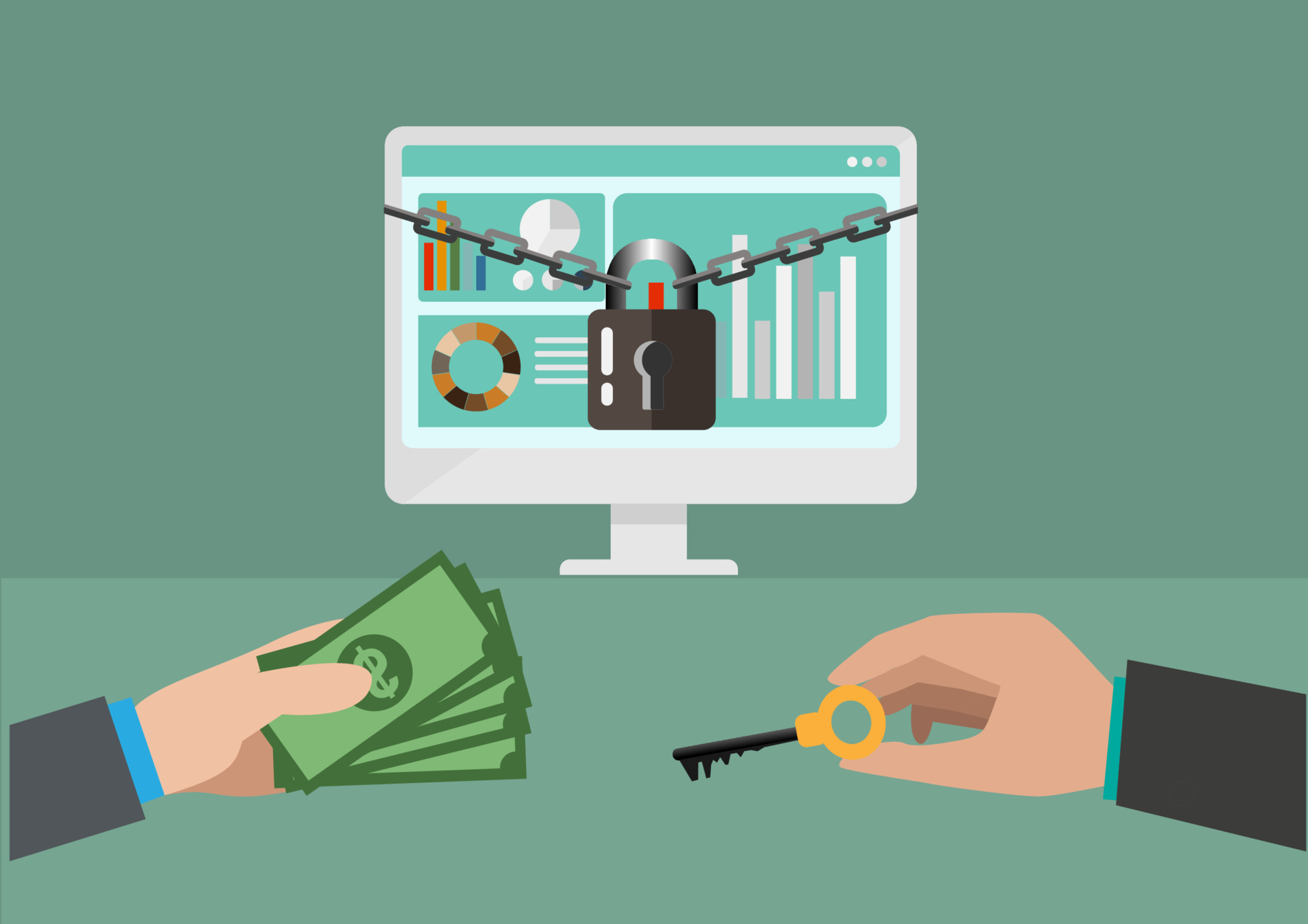 ransomware, klic, penize, data, zamek, pocitac