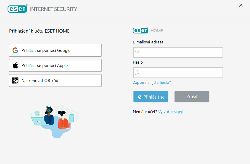 Připojení k ESET HOME