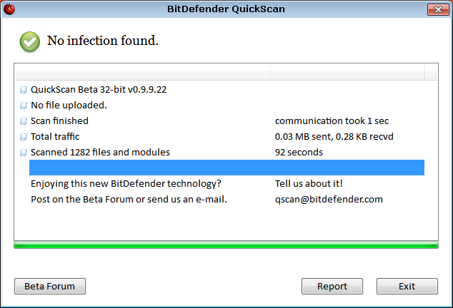 BitDefender Quickscan