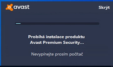 Avast Premium - pokračování instalace