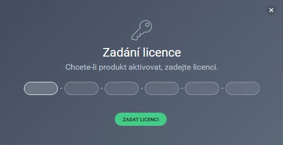 Vložení licenčního klíče