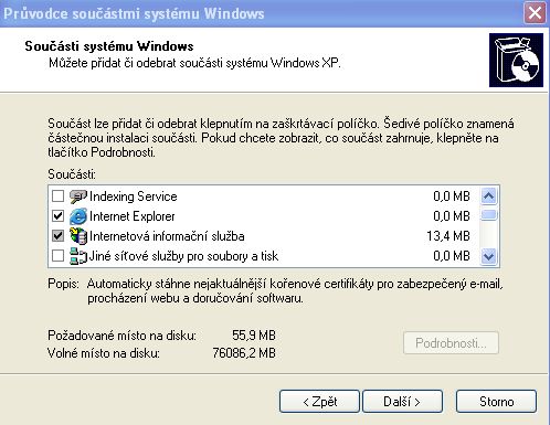 Součásti systému Windows XP