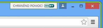 Prohlížeč - orámování a nápis Chráněno pomocí ESET