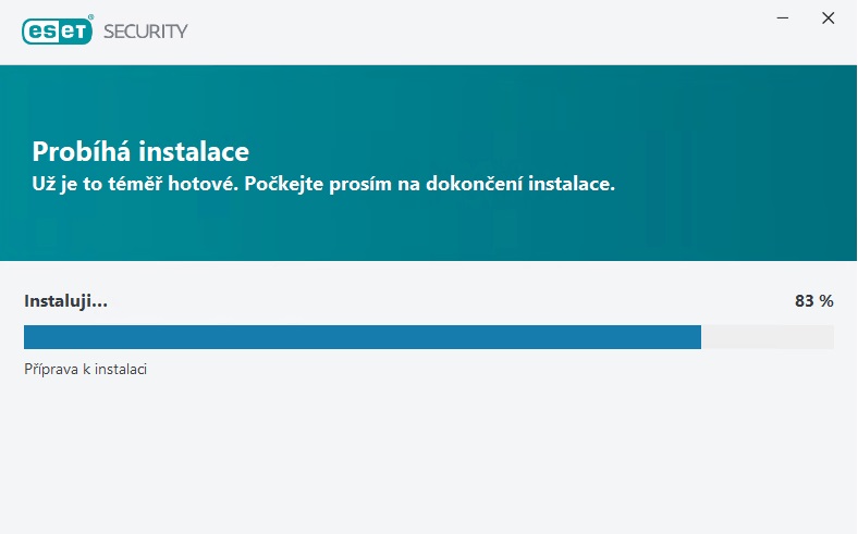 Průvodce instalací - Probíhá instalace