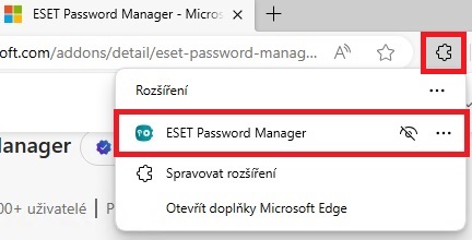 Rozšíření - ESET Password Manager