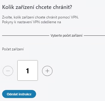 Eset Home - Počet zařízení VPN