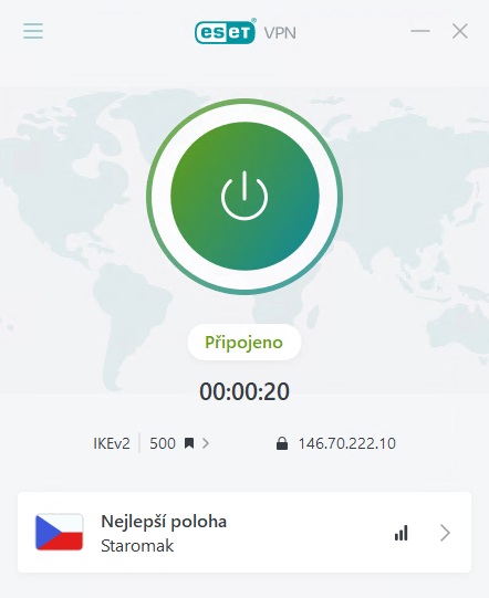 Eset - Připojení k VPN