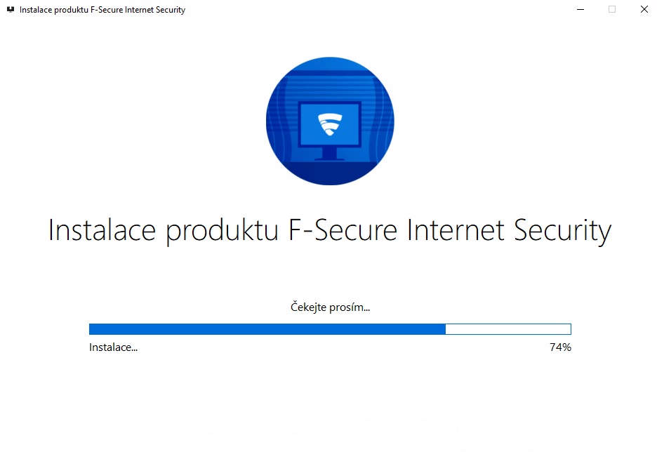 Okno průběhu instalace