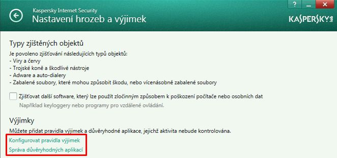 KIS2014 - Pravidla výjimek a Správa důvěryhodných aplikací