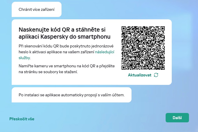 Průvodce instalací - QR kód pro stažení do mobilu