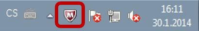 McAfee - systémová ikona antiviru
