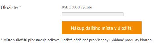 Norton Management - rozšíření úložiště