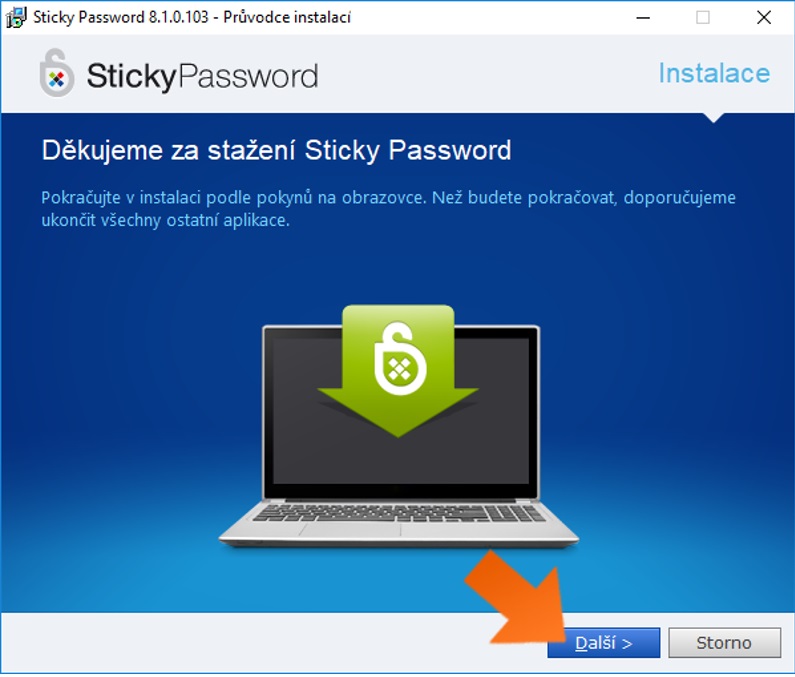 Sticky Password - Průvodce instalace 