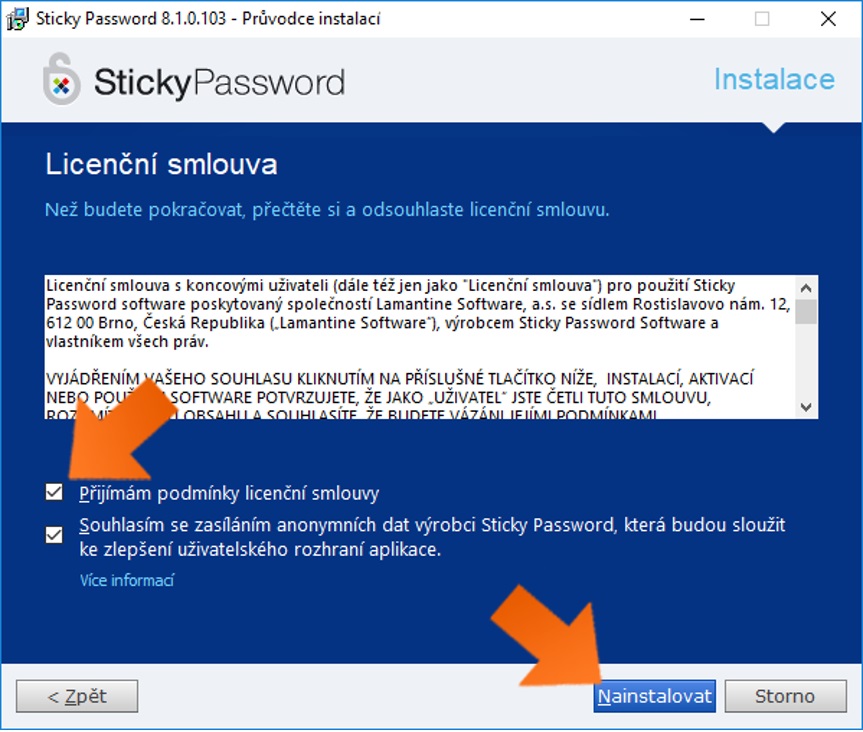 Sticky Password - Licenční smlouva