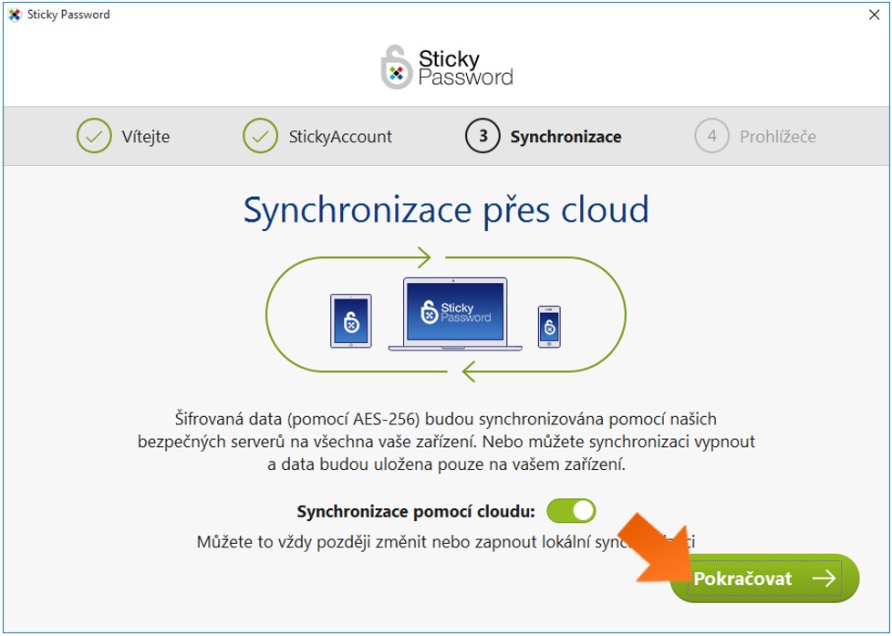 Sticky Password - Synchronizace přes cloud